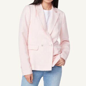 PAIGE Dawson Linen Blend Blazer Pearl Pink Size Large